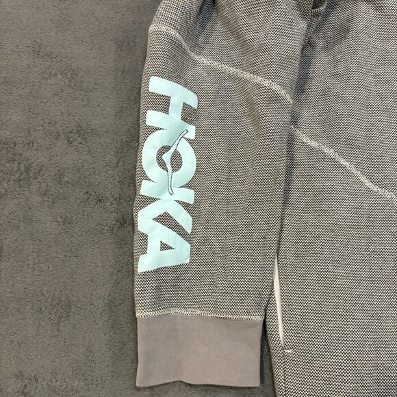 Hoka One One All Day Hoodie Gray Drawstrings Pullover Sweatshirt Men's Size XL - Picture 4 of 10